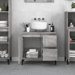 Berkfield Bathroom Cabinet Grey Sonoma 65X33X60 Cm Engineered Wood - thumbnail 3