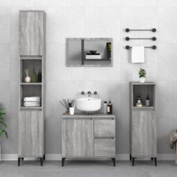 Berkfield Bathroom Cabinet Grey Sonoma 65X33X60 Cm Engineered Wood - thumbnail 1