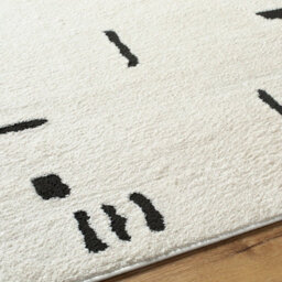 Livabliss Freud-Modern Ivory Black High Pile Living Dining Bedroom Rug 160 X 213 Cm Easy Care, Non Shedding - thumbnail 3