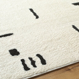 Livabliss Freud-Modern Ivory Black High Pile Living Dining Bedroom Rug 160 X 213 Cm Easy Care, Non Shedding - thumbnail 5