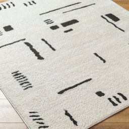 Livabliss Freud-Modern Ivory Black High Pile Living Dining Bedroom Rug 160 X 213 Cm Easy Care, Non Shedding - thumbnail 6