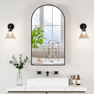 Keepreaper Sleek Arched Bathroom Mirror Cabinet With Storage 50X90 Cm Bathroom Cabinet - image 1