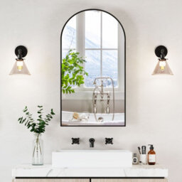Keepreaper Sleek Arched Bathroom Mirror Cabinet With Storage 50X90 Cm Bathroom Cabinet