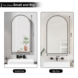 Keepreaper Sleek Arched Bathroom Mirror Cabinet With Storage 50X90 Cm Bathroom Cabinet - thumbnail 6