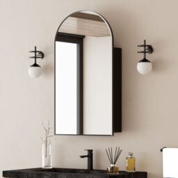 Keepreaper Sleek Arched Bathroom Mirror Cabinet With Storage 50X90 Cm Bathroom Cabinet - thumbnail 2