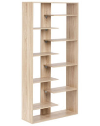Wyld And Coco 8-Tier Open-Back Bookcase Light Brown Irregular Design W90 X D29 X H180Cm - thumbnail 1