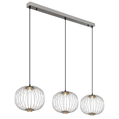 Luminosa Lighting Luminosa Galway Bar Pendant Ceiling Light Nickel Matt 3X Led 3000K - image 1