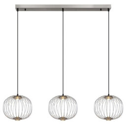 Luminosa Lighting Luminosa Galway Bar Pendant Ceiling Light Nickel Matt 3X Led 3000K - thumbnail 3