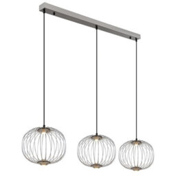 Luminosa Lighting Luminosa Galway Bar Pendant Ceiling Light Nickel Matt 3X Led 3000K - thumbnail 5