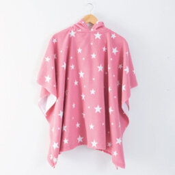 Ohs Star Kids Poncho Hooded Towel Childrens Girls, Blush - One Size - thumbnail 3