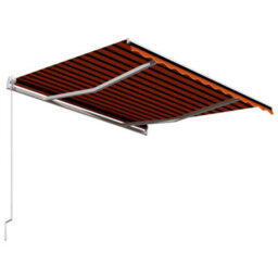 Berkfield Manual Retractable Awning 350X250 Cm Orange And Brown - thumbnail 4