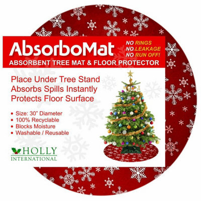 Holly International Absorbomat Red Absorbent Christmas Tree Mat & Floor Protector 76Cm - image 1