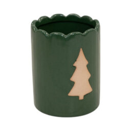 Four Candle Forest Green Tree Decor Pot Christmas Decoration - thumbnail 1