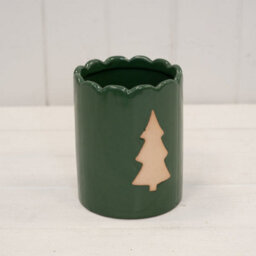 Four Candle Forest Green Tree Decor Pot Christmas Decoration - thumbnail 2
