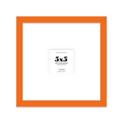 "5X5"" Orange Picture Frame - 5X5"" Square Frame With 2X2"" Mount For 5X5""/2X2"" Pictures Luxurious Style Thin Edge, 1 Pack" - image 1