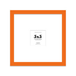 "5X5"" Orange Picture Frame - 5X5"" Square Frame With 2X2"" Mount For 5X5""/2X2"" Pictures Luxurious Style Thin Edge, 1 Pack" - thumbnail 1