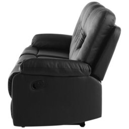Beliani Manual Recliner Sofa 3 Seater Bergen Faux Leather Black - thumbnail 6