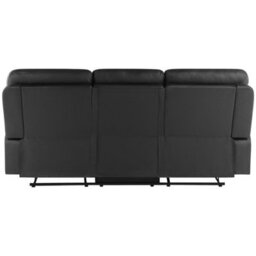 Beliani Manual Recliner Sofa 3 Seater Bergen Faux Leather Black - thumbnail 7