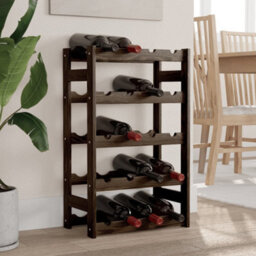 Vidaxl Wine Rack For 20 Bottles Black Solid Wood Pine