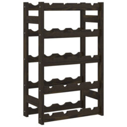 Vidaxl Wine Rack For 20 Bottles Black Solid Wood Pine - thumbnail 2