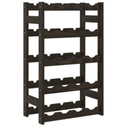 Vidaxl Wine Rack For 20 Bottles Black Solid Wood Pine - thumbnail 5