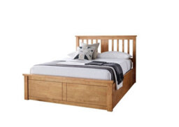 Dark Gold Malmo New Oak Finish Wooden Ottoman Storage Bed - thumbnail 6