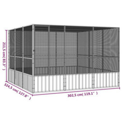 Walplus Bird Cage Anthracite 302.5X324.5X211.5 Cm Galvanised Steel - thumbnail 6