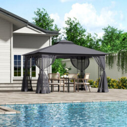 Breeins 13X10Ft Rectangle Garden Gazebo Shade Uv Resistant Pergola