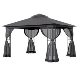 Breeins 280Cm H Rectangle Garden Gazebo Shade Uv Resistant Pergola, Dark Grey - thumbnail 3