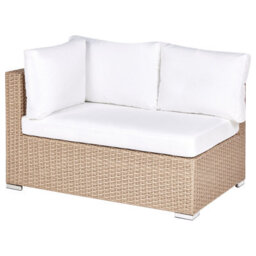 Beliani Garden Lounge Set With Table 8 Seater Xxl Right Hand Modular Pe Rattan Sand Beige - thumbnail 6