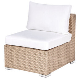 Beliani Garden Lounge Set With Table 8 Seater Xxl Right Hand Modular Pe Rattan Sand Beige - thumbnail 9
