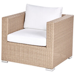 Beliani Garden Lounge Set With Table 8 Seater Xxl Right Hand Modular Pe Rattan Sand Beige - thumbnail 8