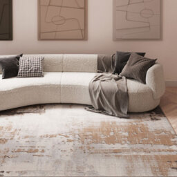 Loomed Neutral Beige Greige Transitional Contemporary Abstract Living Area Rug 190X280Cm - thumbnail 1