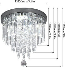 Led Crystal Ceiling Lights Chandelier Lamp Cool White 28X25Cm - thumbnail 2