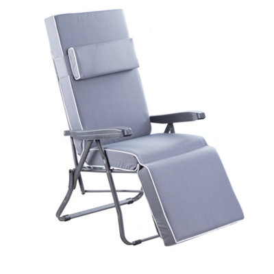Alfresia Relaxer Chair With Grey With Luxury Thick Foam Filling, Charcoal Frame - image 1