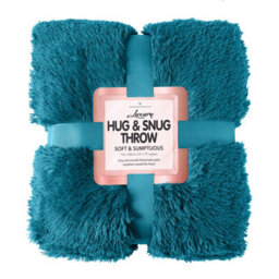 Gc Gaveno Cavailia Comfy Cuddle Throw 150X200 Cm Teal For Sofas Large Double Bed, Luxury Fuzzy Warm Faux Fur Fluffy Blanket