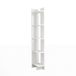 Living And Home 5 Tier Modern White Wooden Corner Bookcase Ladder Shelf Plants Stand - thumbnail 4