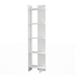 Living And Home 5 Tier Modern White Wooden Corner Bookcase Ladder Shelf Plants Stand - thumbnail 3