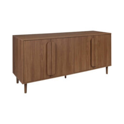 Sweeek - Vintage Walnut Wood Effect Sideboard With 4 Doors, Juliana 160X45X75 Cm - thumbnail 2