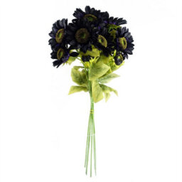 Leaf Pack Of 6 X 88Cm Purple Artificial Sunflower - 18 Heads - thumbnail 3