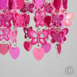Valuelights Pink Children's Hearts And Butterflies Ceiling Light Shade (D)18Cm - thumbnail 3