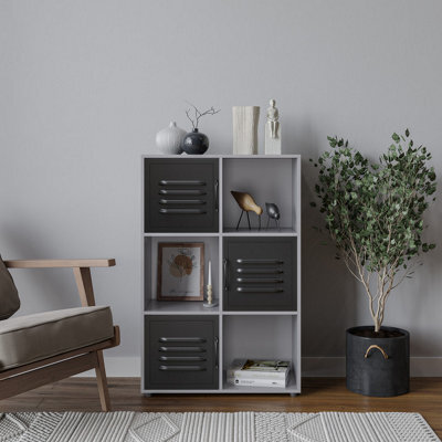 Urbn-Living 6-Cube Shelving Unit With Metal Doors - image 1