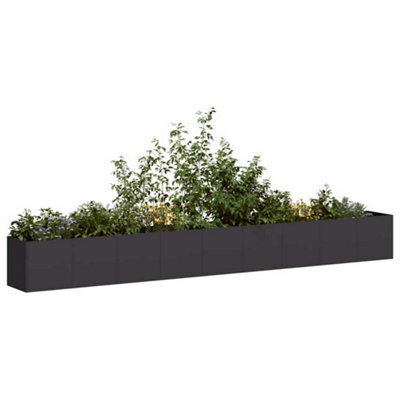 Berkfield Planter Black 360X40X40 Cm Cold-Rolled Steel - image 1