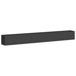 Berkfield Planter Black 360X40X40 Cm Cold-Rolled Steel - thumbnail 2