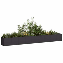 Berkfield Planter Black 360X40X40 Cm Cold-Rolled Steel - thumbnail 1