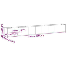 Berkfield Planter Black 360X40X40 Cm Cold-Rolled Steel - thumbnail 9