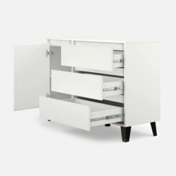 Heze Furniture Borg 3 Drawer 1 Door Modern Loft Style Sideboard - White - thumbnail 5