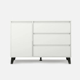 Heze Furniture Borg 3 Drawer 1 Door Modern Loft Style Sideboard - White - thumbnail 4