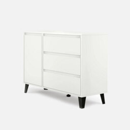 Heze Furniture Borg 3 Drawer 1 Door Modern Loft Style Sideboard - White - thumbnail 3