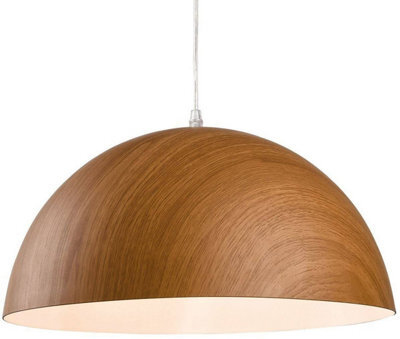 Luminosa Lighting Luminosa Forest 1 Light Dome Ceiling Pendant Brown Wood, E27